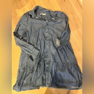 EUC - Loft Tiered Chambray Dress